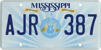 MS license plate AJR387