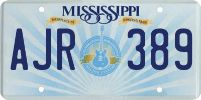 MS license plate AJR389