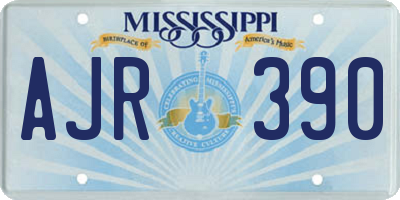 MS license plate AJR390