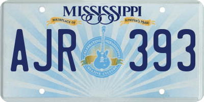 MS license plate AJR393