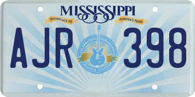 MS license plate AJR398