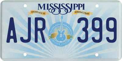 MS license plate AJR399