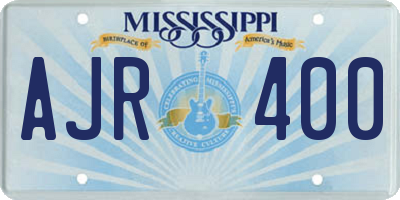 MS license plate AJR400