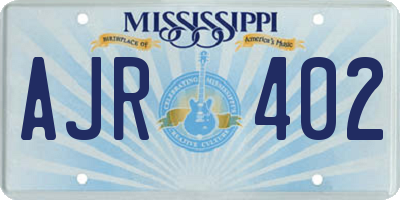 MS license plate AJR402