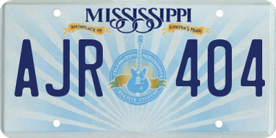 MS license plate AJR404