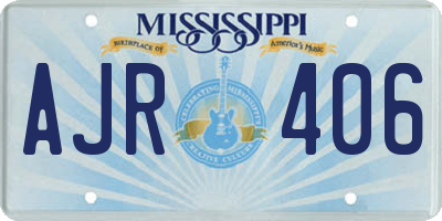 MS license plate AJR406