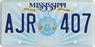 MS license plate AJR407