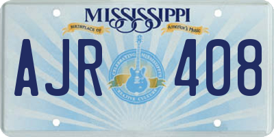MS license plate AJR408