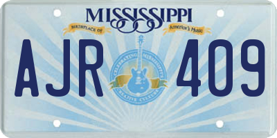 MS license plate AJR409