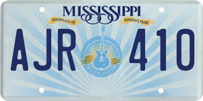 MS license plate AJR410