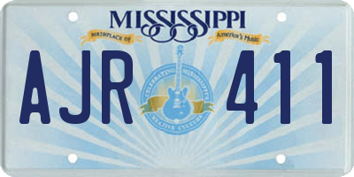MS license plate AJR411