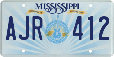 MS license plate AJR412
