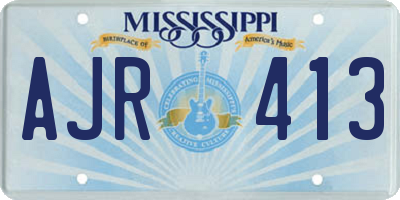 MS license plate AJR413