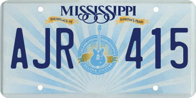 MS license plate AJR415