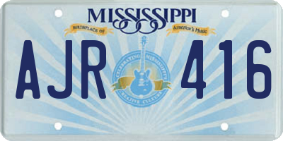MS license plate AJR416