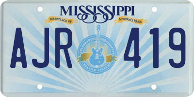 MS license plate AJR419