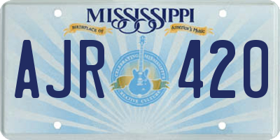 MS license plate AJR420