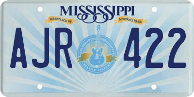 MS license plate AJR422