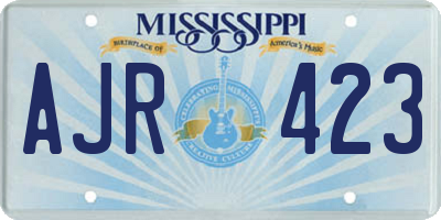 MS license plate AJR423