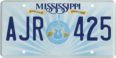 MS license plate AJR425