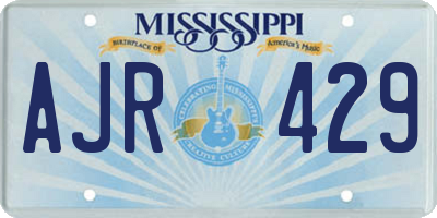 MS license plate AJR429