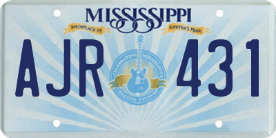 MS license plate AJR431
