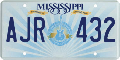 MS license plate AJR432