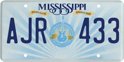 MS license plate AJR433