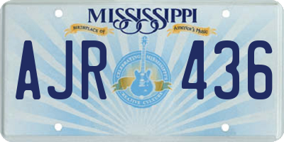 MS license plate AJR436