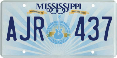 MS license plate AJR437