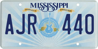 MS license plate AJR440