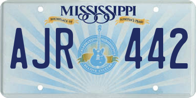 MS license plate AJR442