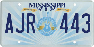 MS license plate AJR443