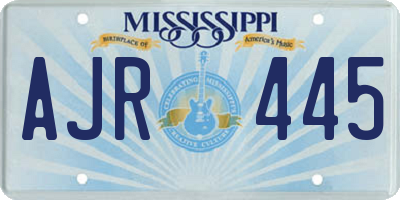 MS license plate AJR445