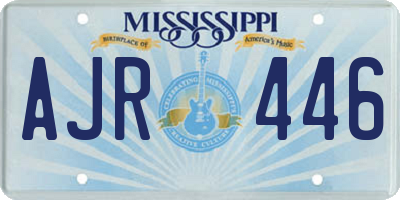 MS license plate AJR446