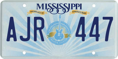 MS license plate AJR447