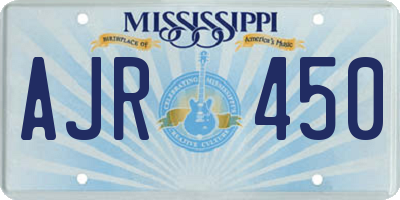 MS license plate AJR450