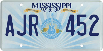 MS license plate AJR452