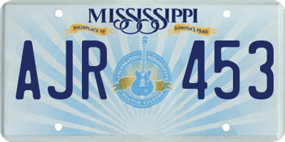 MS license plate AJR453