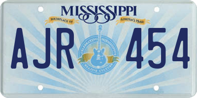 MS license plate AJR454
