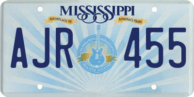 MS license plate AJR455