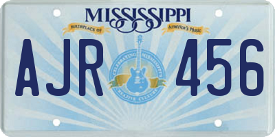 MS license plate AJR456