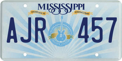 MS license plate AJR457