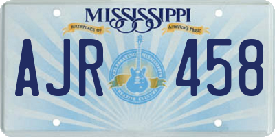 MS license plate AJR458