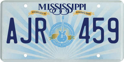 MS license plate AJR459