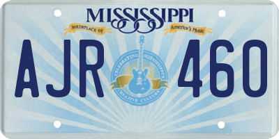 MS license plate AJR460