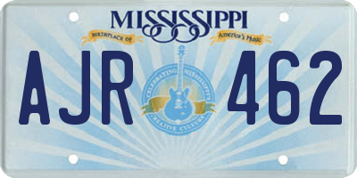 MS license plate AJR462