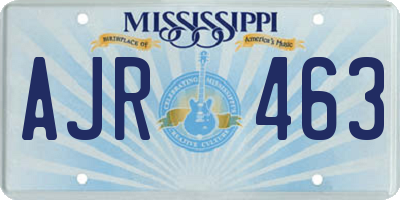 MS license plate AJR463