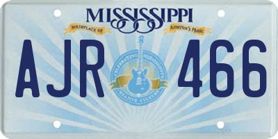 MS license plate AJR466