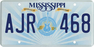 MS license plate AJR468